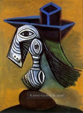  man - Frau au chapeau bleu 1960 kubist Pablo Picasso